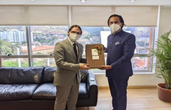 Venezuelan Vice President for Communication, Culture and Tourism H.E. Freddy Nanez invited Ambassador Abhishek Singh for a meeting today and discussed wide range of bilateral issues including cooperation in cultural sphere